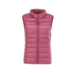 Doudoune d'hiver chaude pour femme, col montant, gilets en fibre, gilets courts, doudoune en résine blanche, gilet noir
