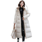 Doudoune à capuche avec col en fourrure pour femme, 90% duvet de canard blanc, optique chaude, manteau femme élégant, grande taille, hiver, nouveau, OK1156, 2025