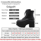 Gdgydh-Bottes Rinse Round Parker pour femmes, OligSoft Material, Lace-Up Female Short, Optical Platform, Ladies Shoes, Black, Vente en gros, 2022