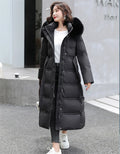 Doudoune à capuche avec col en fourrure pour femme, 90% duvet de canard blanc, optique chaude, manteau femme élégant, grande taille, hiver, nouveau, OK1156, 2025