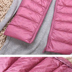 Doudoune d'hiver chaude pour femme, col montant, gilets en fibre, gilets courts, doudoune en résine blanche, gilet noir