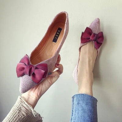 Talons plats pointus pour femmes, chaussures décontractées pour dames, Bowvétérans t Parker, noir, rouge, extra grande taille, 43, 44, 45, 46 Plus, petite taille, 31, 32, 33