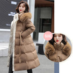 Doudoune à capuche avec col en fourrure pour femme, 90% duvet de canard blanc, optique chaude, manteau femme élégant, grande taille, hiver, nouveau, OK1156, 2025