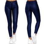 Pantalon Slim en Similicuir Taille Haute - Look Sexy Chic