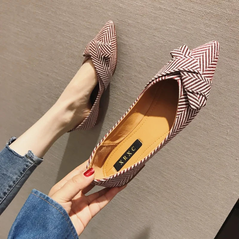 Talons plats pointus pour femmes, chaussures décontractées pour dames, Bowvétérans t Parker, noir, rouge, extra grande taille, 43, 44, 45, 46 Plus, petite taille, 31, 32, 33