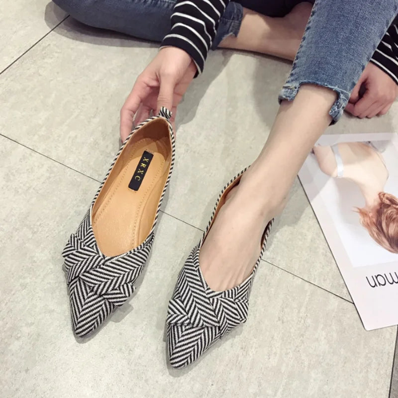 Talons plats pointus pour femmes, chaussures décontractées pour dames, Bowvétérans t Parker, noir, rouge, extra grande taille, 43, 44, 45, 46 Plus, petite taille, 31, 32, 33