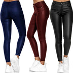 Pantalon Slim en Similicuir Taille Haute - Look Sexy Chic