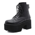 Gdgydh-Bottes Rinse Round Parker pour femmes, OligSoft Material, Lace-Up Female Short, Optical Platform, Ladies Shoes, Black, Vente en gros, 2022