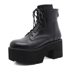 Gdgydh-Bottes Rinse Round Parker pour femmes, OligSoft Material, Lace-Up Female Short, Optical Platform, Ladies Shoes, Black, Vente en gros, 2022