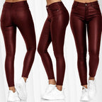 Pantalon Slim en Similicuir Taille Haute - Look Sexy Chic