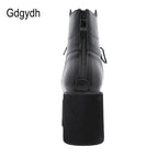 Gdgydh-Bottes Rinse Round Parker pour femmes, OligSoft Material, Lace-Up Female Short, Optical Platform, Ladies Shoes, Black, Vente en gros, 2022