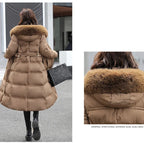 Doudoune à capuche avec col en fourrure pour femme, 90% duvet de canard blanc, optique chaude, manteau femme élégant, grande taille, hiver, nouveau, OK1156, 2025