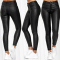 Pantalon Slim en Similicuir Taille Haute - Look Sexy Chic