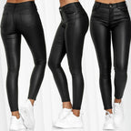 Pantalon Slim en Similicuir Taille Haute - Look Sexy Chic