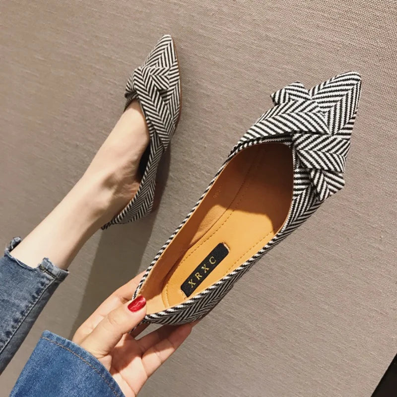 Talons plats pointus pour femmes, chaussures décontractées pour dames, Bowvétérans t Parker, noir, rouge, extra grande taille, 43, 44, 45, 46 Plus, petite taille, 31, 32, 33