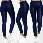 Pantalon Slim en Similicuir Taille Haute - Look Sexy Chic