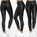 Pantalon Slim en Similicuir Taille Haute - Look Sexy Chic