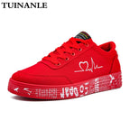 TUINANLE-Baskets à lacets pour femmes, chaussures canisées, décontractées, respirantes, en toile, graffiti plat