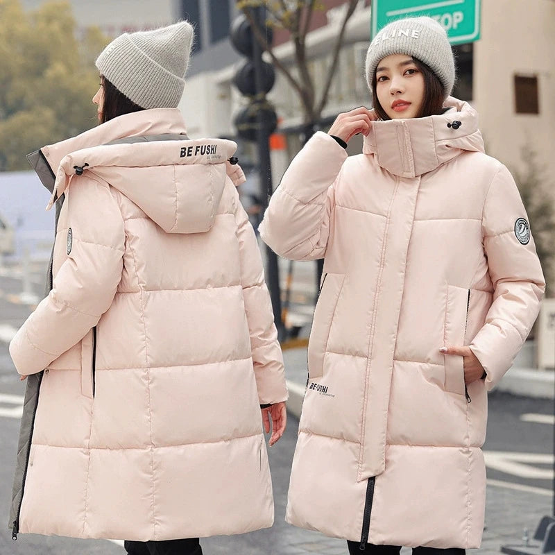 Manteau Long d'Hiver pour Femme – Parka Épaisse et Ample Style Coréen