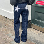 Jean Étoile Y2K Femme - Pantalon Droit & Short Combhasaki