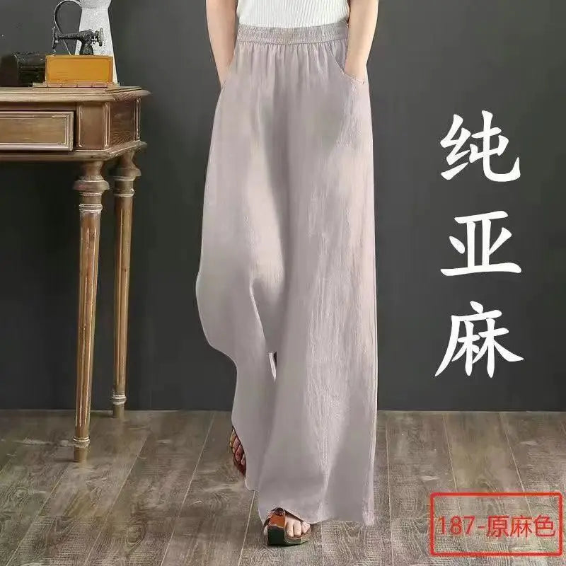 Pantalon en Lin et Coton pour Femme – Coupe Bloomers Fluide et Style Zen