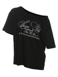 T-Shirt Extra-Long Oversize Lettre - Robe T-Shirt Y2K