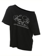 T-Shirt Extra-Long Oversize Lettre - Robe T-Shirt Y2K