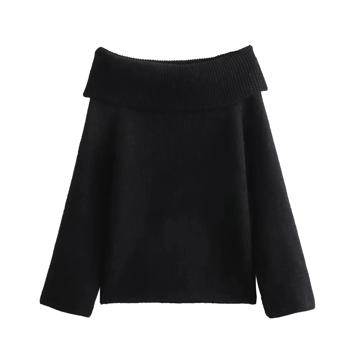 Pull Tricoté Épaules Dénudées Style Chic et Décontracté