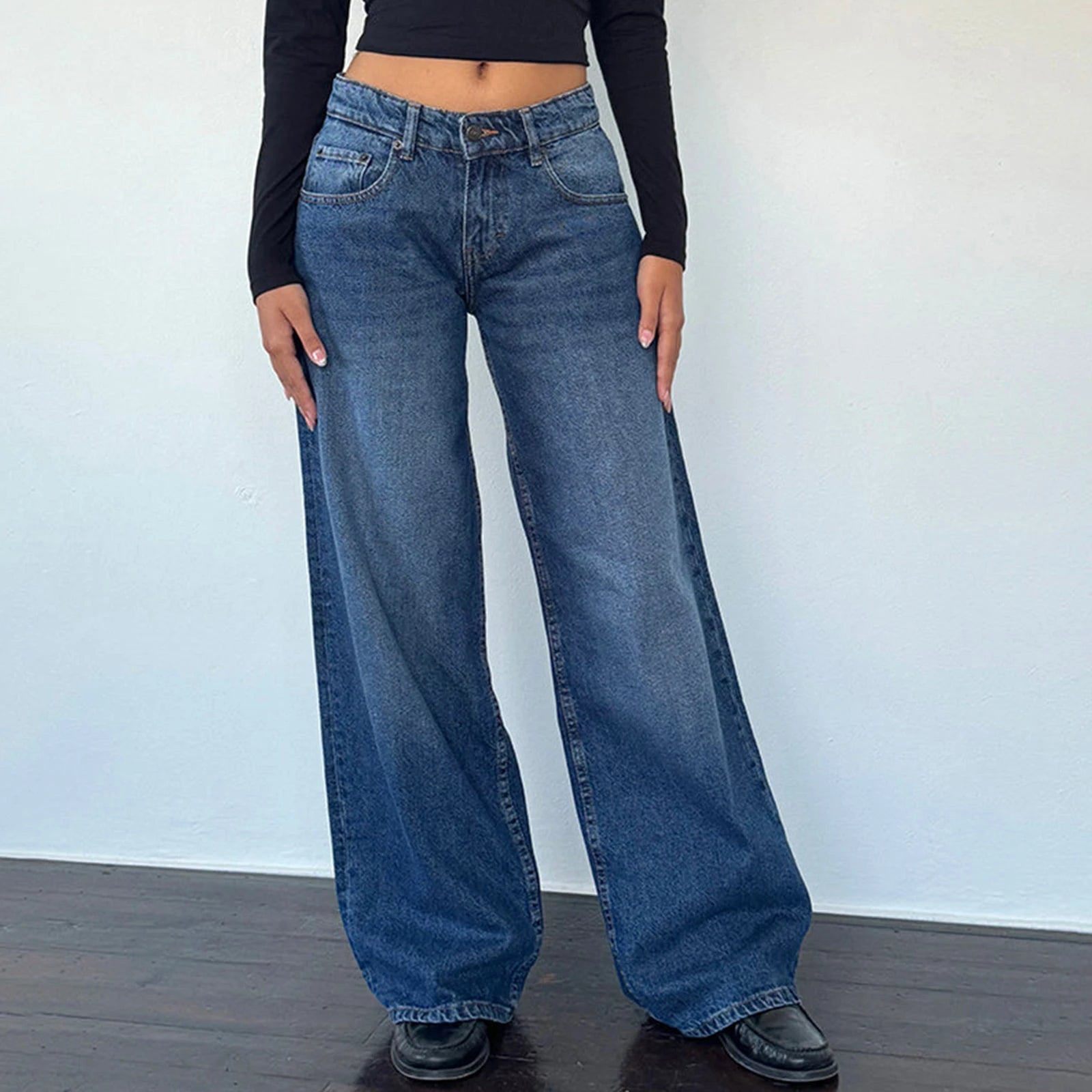 Jean Baggy Y2K pour Femme – Coupe Droit Style Boyfriend & Streetwear