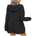 Veste Réversible à Capuche pour Femme – Manteau Décontracté Imprimé Multicolore avec Poches