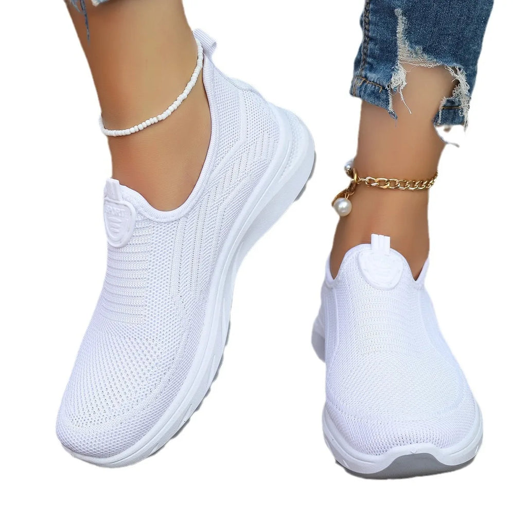 Chaussures en Maille Respirante pour Femme, Grande Taille, Décontractées, Semelle Souple, Légères, Une Étape, Simple, Nouvelle Collection Été