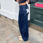 Jean Étoile Y2K Femme - Pantalon Droit & Short Combhasaki