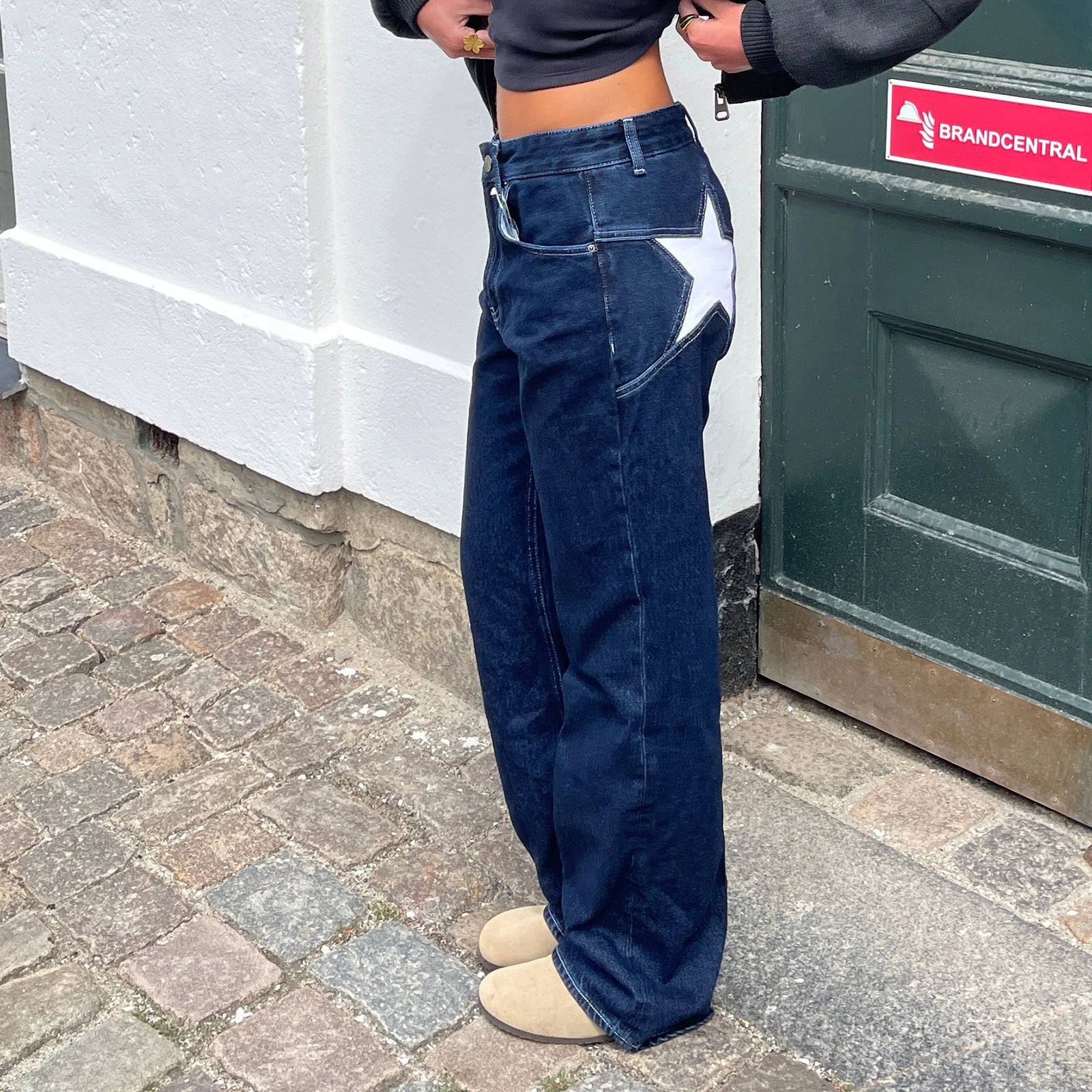 Jean Étoile Y2K Femme - Pantalon Droit & Short Combhasaki