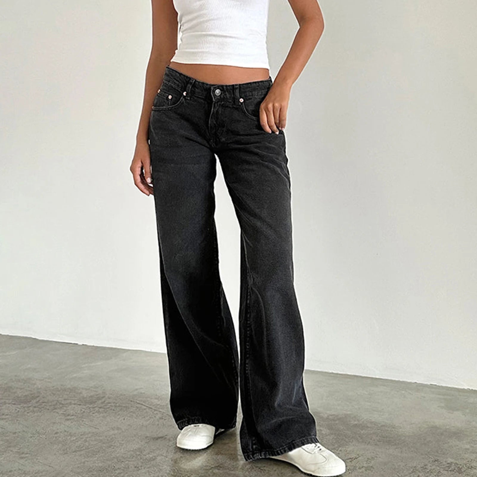 Jean Baggy Y2K pour Femme – Coupe Droit Style Boyfriend & Streetwear
