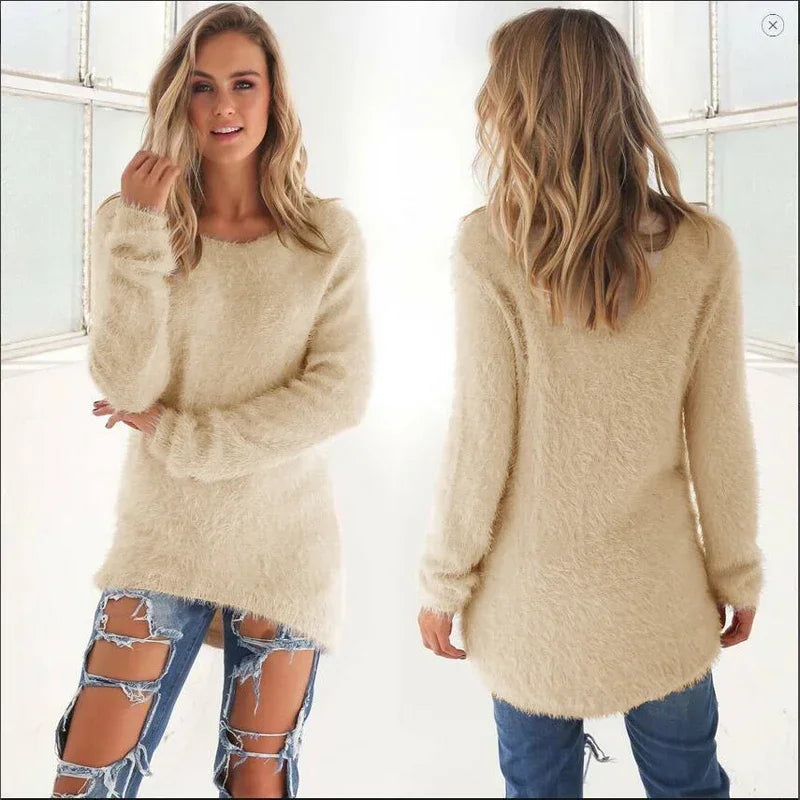 Pull Oversize en Coton Décontracté pour Femme – Sweat Col Rond Coupe Ample Style Hipster Streetwear