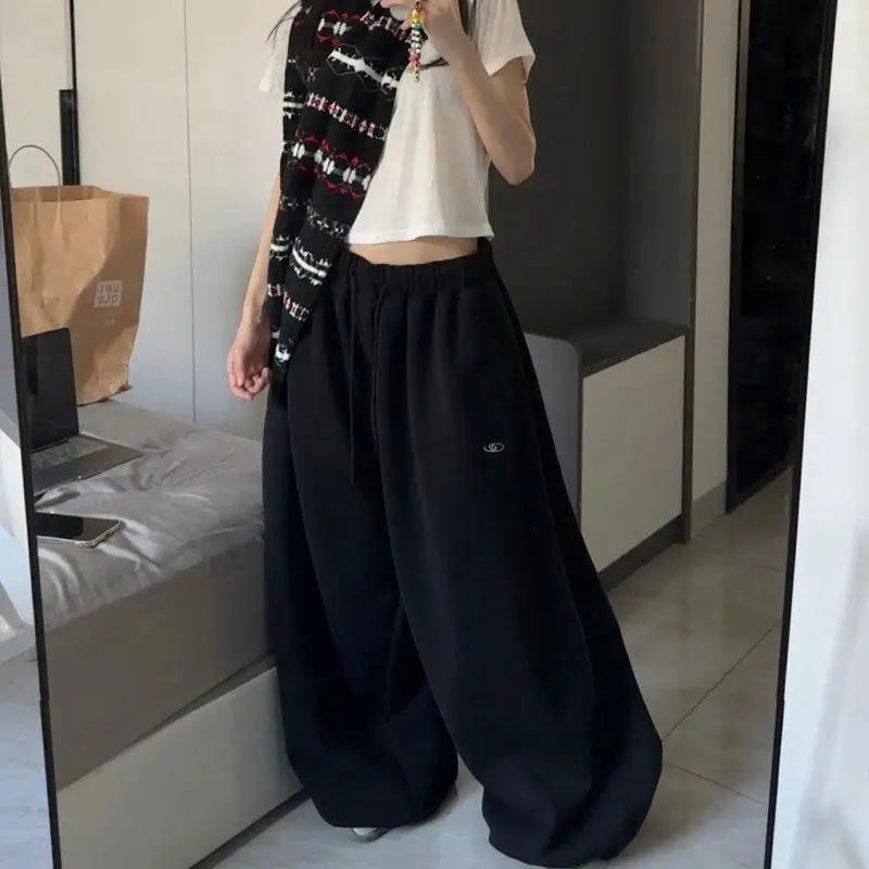 Pantalon Cargo Y2K à Jambes Larges – Style Streetwear Gothique & Hip Hop