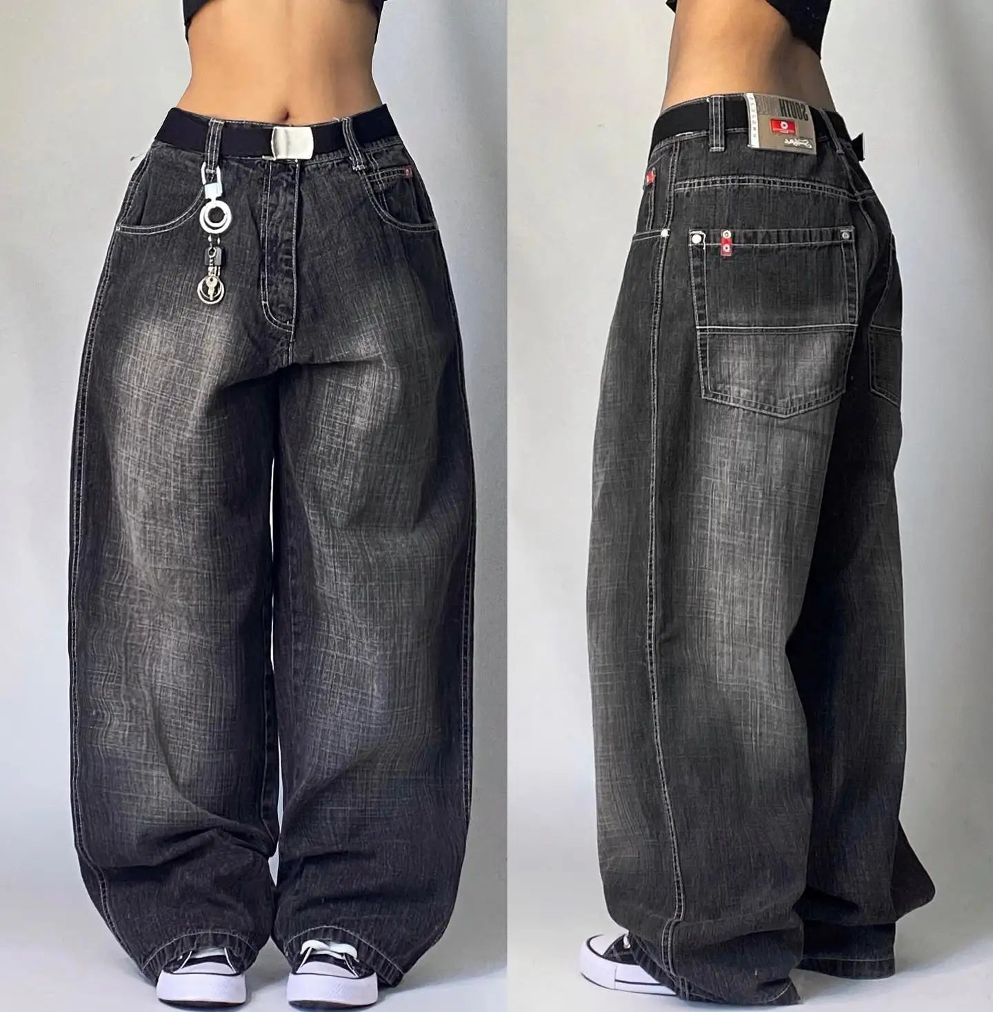 Jean Baggy Oversize Imprimé Y2K – Style Harajuku, Grunge & Hip-Hop