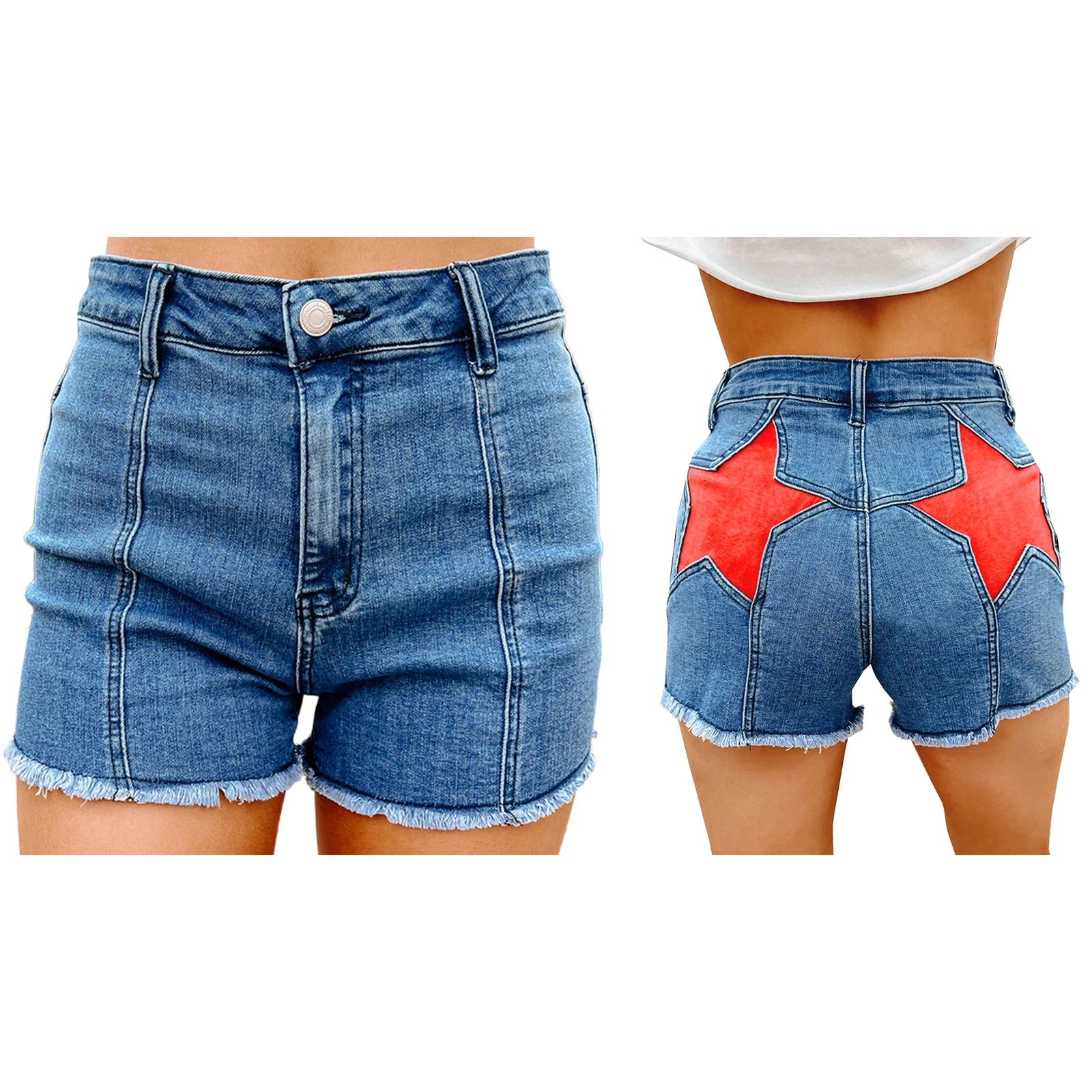 Jean Étoile Y2K Femme - Pantalon Droit & Short Combhasaki