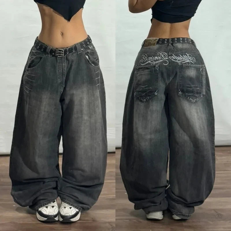 Jean Baggy Oversize Imprimé Y2K – Style Harajuku, Grunge & Hip-Hop