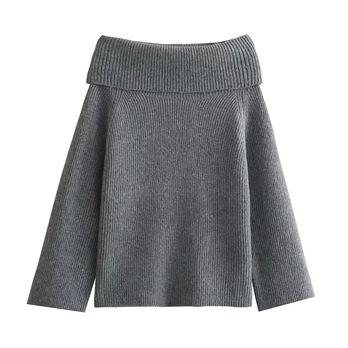 Pull Tricoté Épaules Dénudées Style Chic et Décontracté
