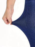 Legging Faux Jean Imprimé Denim pour Femme – Confort Yoga & Fitness