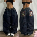 Jean Baggy Oversize Imprimé Y2K – Style Harajuku, Grunge & Hip-Hop