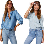 Chemise Denim Ample et Vintage pour Femme