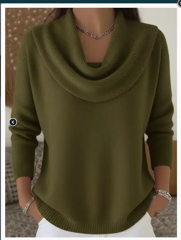 Pull Ample Col U/V Décontracté – Style Casual & Polyvalent