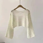 Haut de Plage en Maille Ajourée Style Boho - Crop Top Crochet