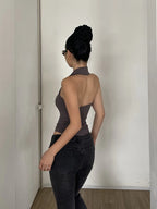 Body Dos Nu en Soie Femme - Top Sexy Slim Womengaga