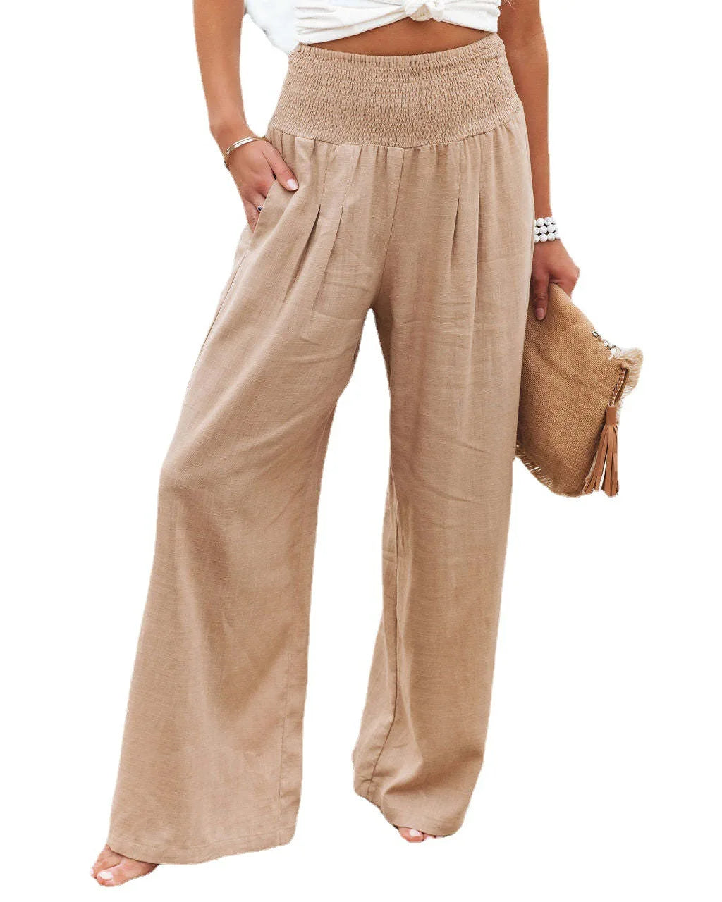 Pantalon en Lin et Coton pour Femme – Coupe Bloomers Fluide et Style Zen
