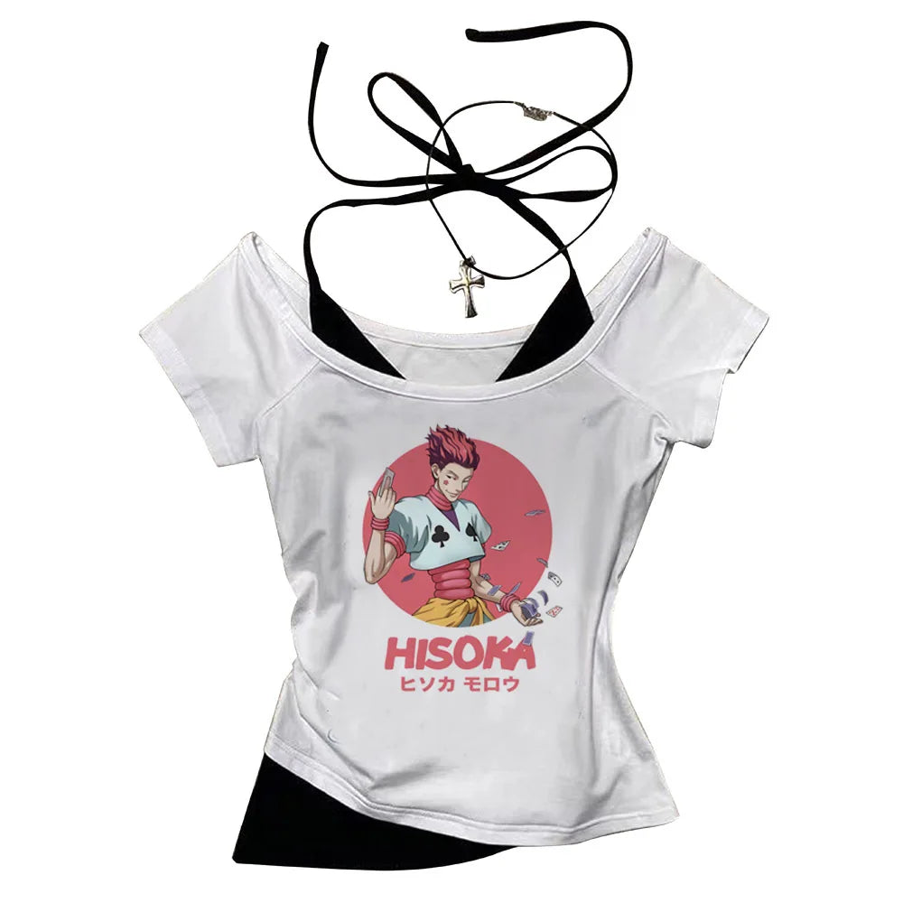 Crop Top Hunter x Hunter - T-Shirt Killua Hisoka Y2K