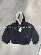 Parka Ample Style Y2K avec Capuche Fourrure pour Femme
