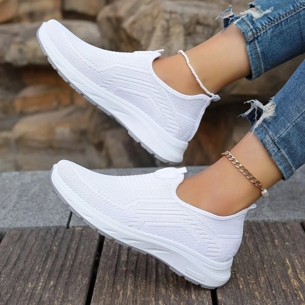 Chaussures en Maille Respirante pour Femme, Grande Taille, Décontractées, Semelle Souple, Légères, Une Étape, Simple, Nouvelle Collection Été